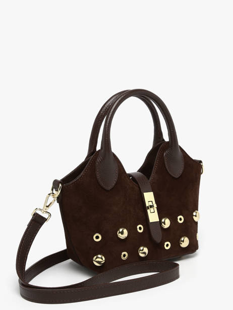 Handtas Velvet Studs Milano Bruin velvet studs VS25091 ander zicht 1